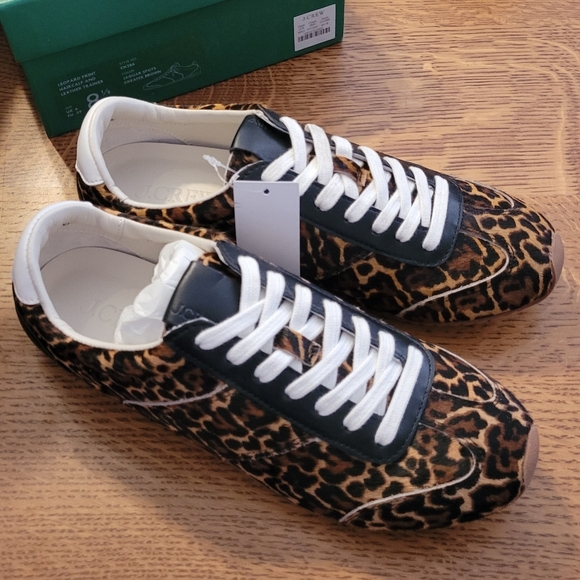 J. Crew Rec Sneakers in Leopard-print Calf Hair - tan, brown, black - Picture 7 of 12
